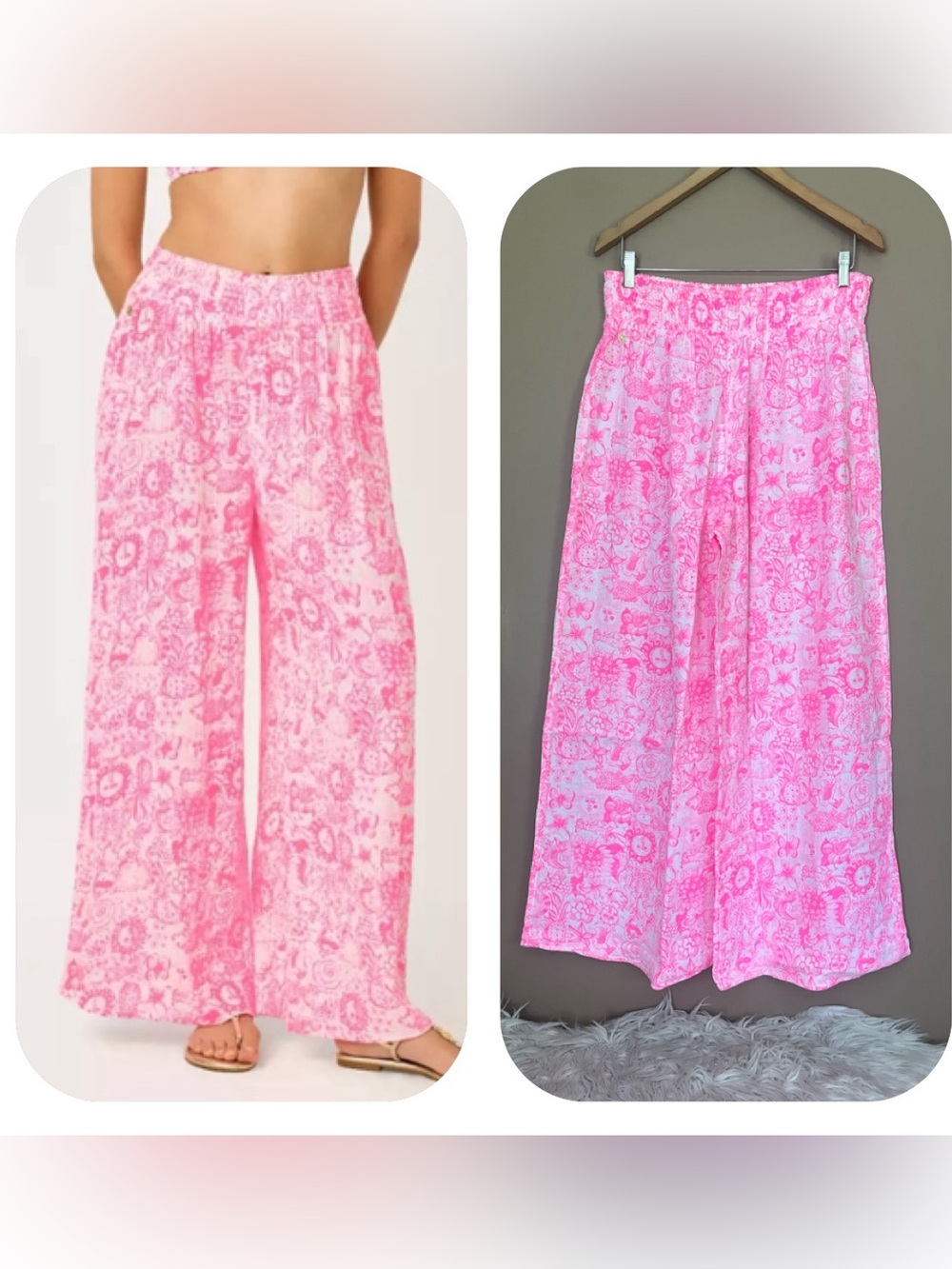 {Lilly Pulitzer} Enzo Coverup Pant Pull-On in Cherry Blossom Pink - Medium - NWT